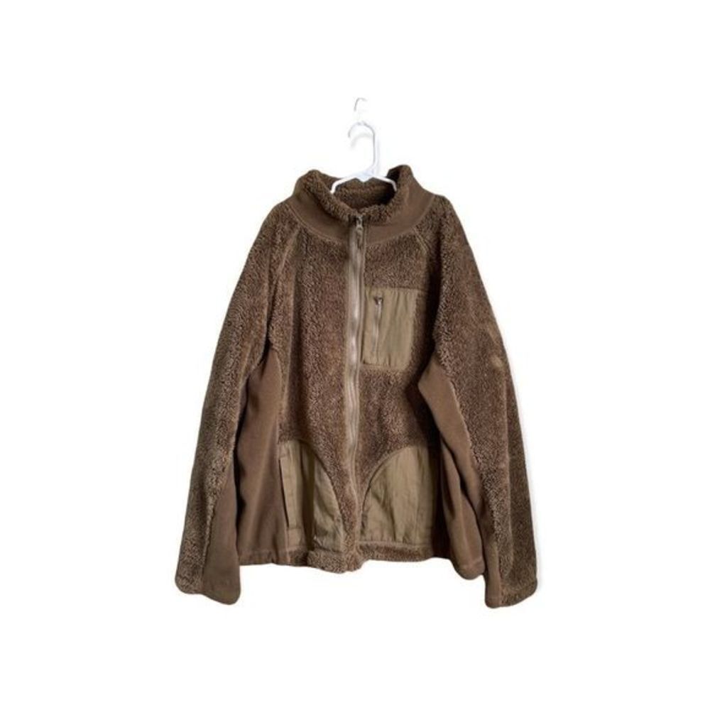 Faded glory jacket full zip retro X Fleece brown 16